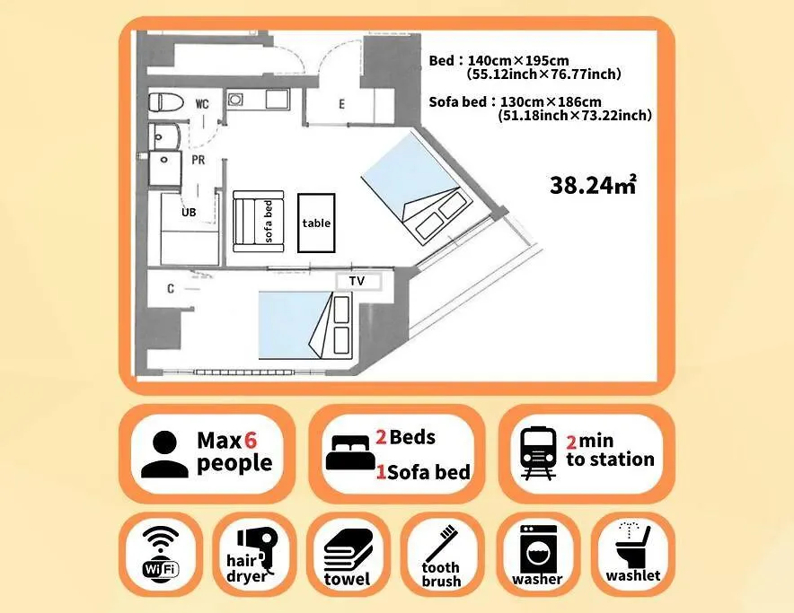 Apartamento Guest House Moon 大国町駅まで徒歩3分 Osaka